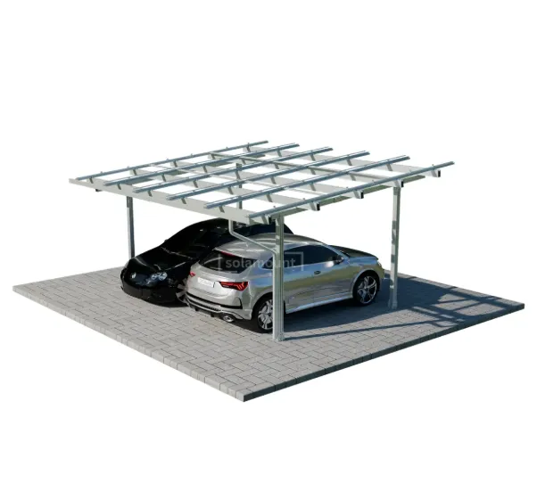 Solarni nadstrešek za 2. parkirni mesti- avtomobila – konstrukcija aluminij
